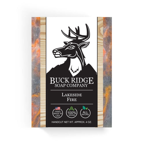 Lakeside Fire handmade soap bar, smoky woodsy scent