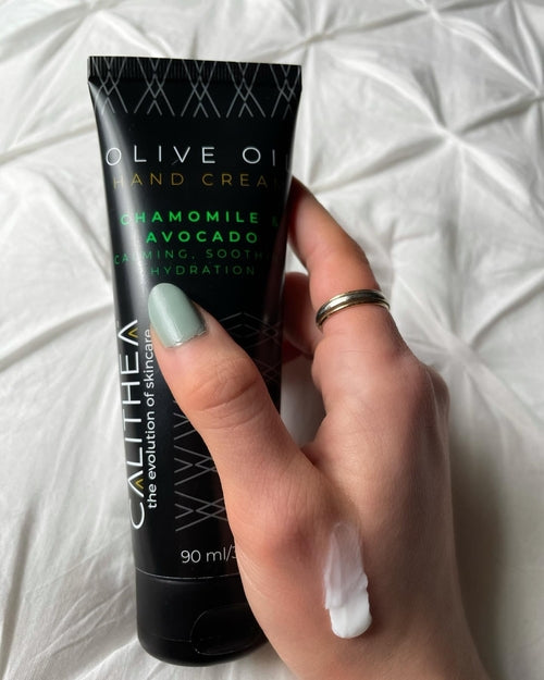 CALITHEA Organic Olive Oil Hand Cream with Chamomile & Avocado Oil - Soothing Hand Moisturizer